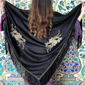 Châle Noir Impérial – Sobriété & Allure Majestueuse