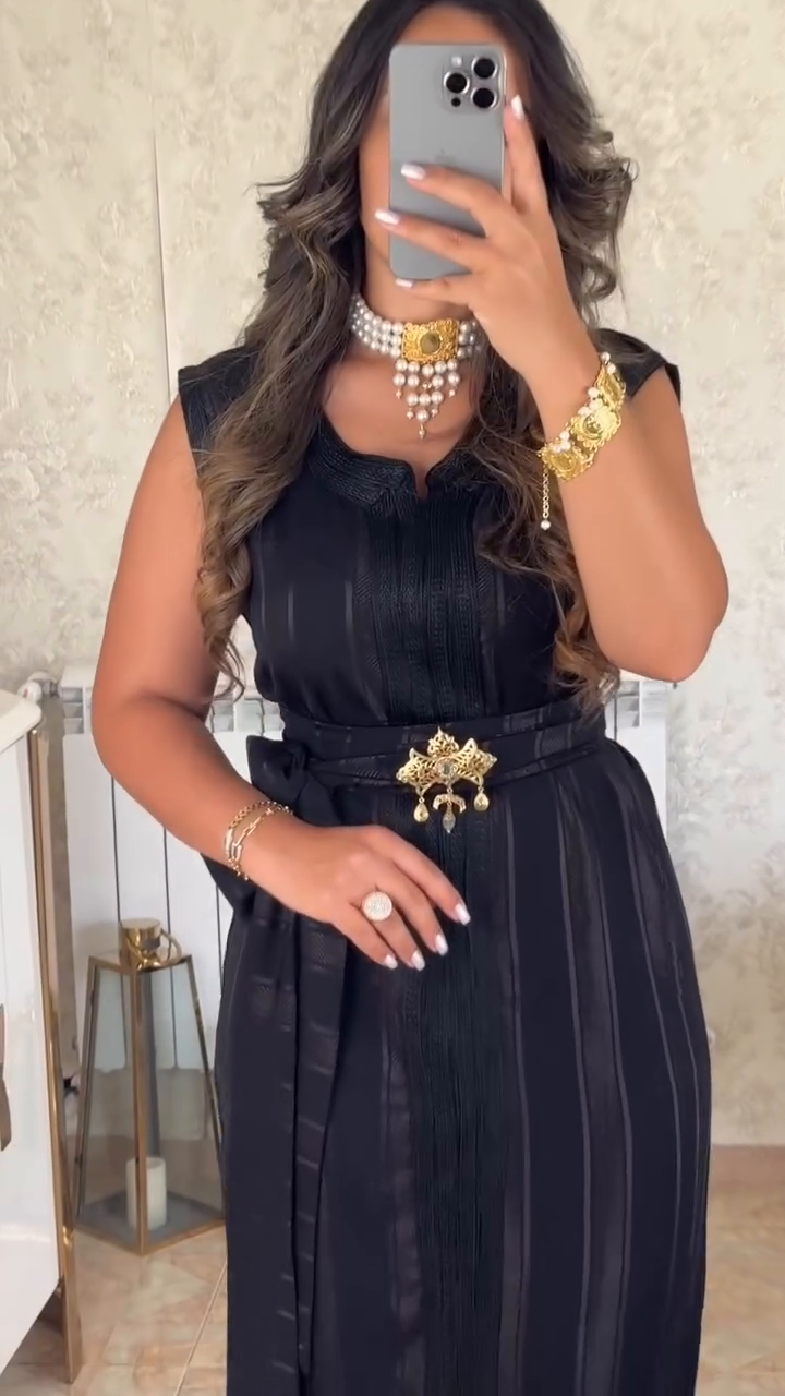 🖤 Caftan Nedjma – Infinite Black Elegance 🖤