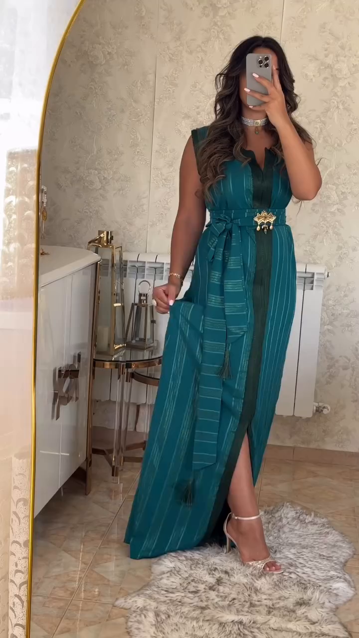 ✨ Nedjma Green Caftan in Premium Crepe – Timeless elegance & absolute comfort ✨