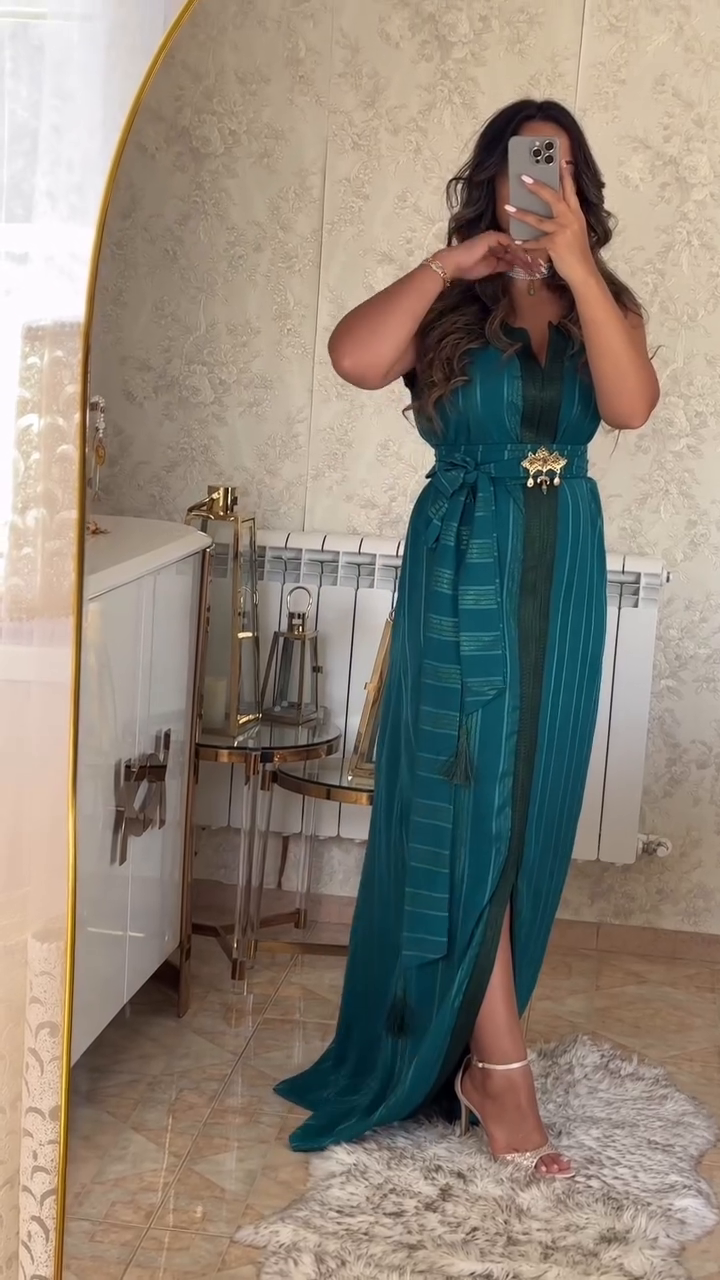✨ Nedjma Green Caftan in Premium Crepe – Timeless elegance & absolute comfort ✨