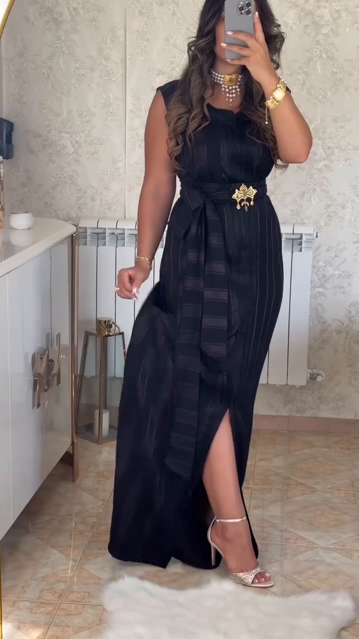 🖤 Caftan Nedjma – Infinite Black Elegance 🖤