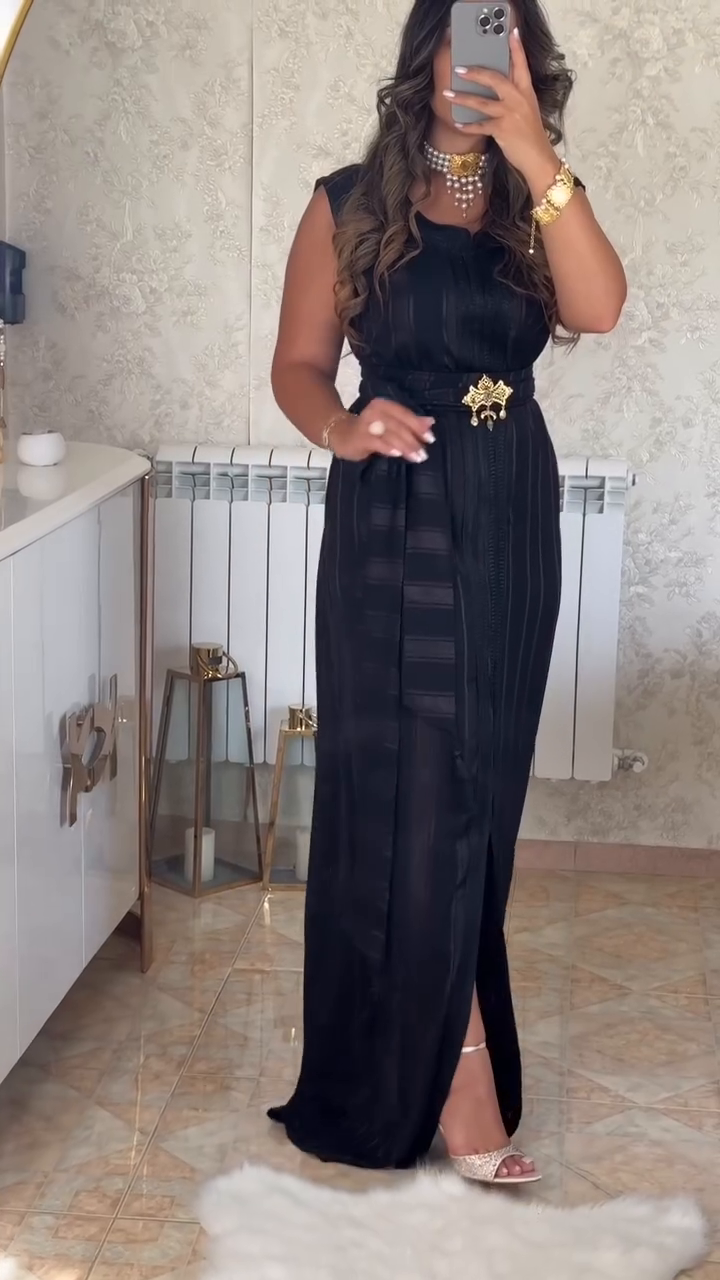 🖤 Caftan Nedjma – Infinite Black Elegance 🖤