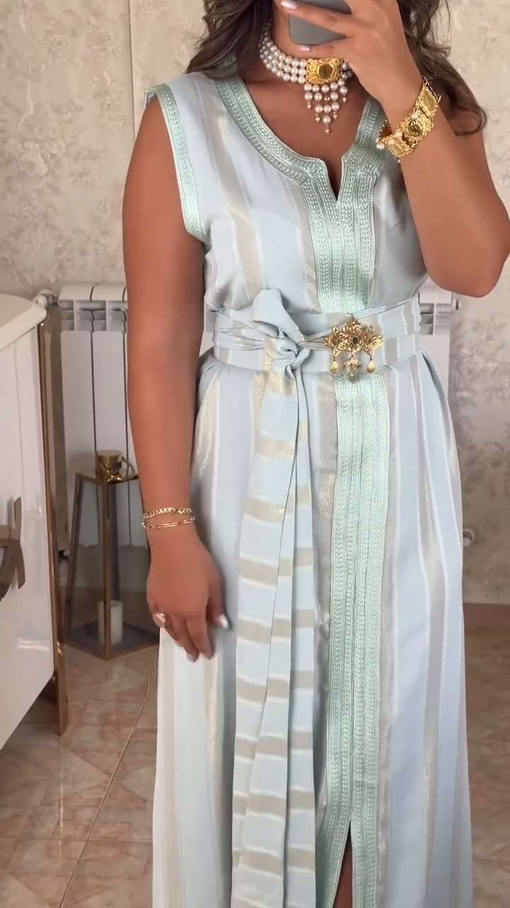 ✨ Celestial Blue Nedjma Kaftan – Elegance and modernity revisited ✨