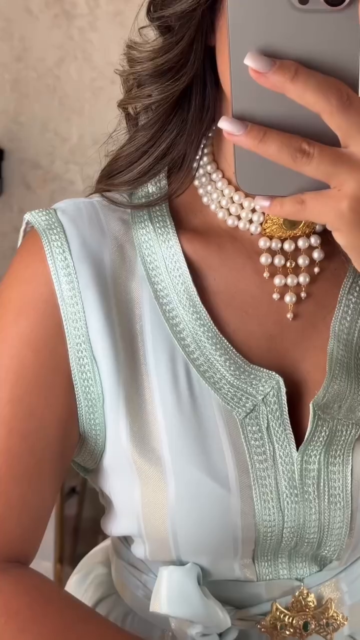 ✨ Celestial Blue Nedjma Kaftan – Elegance and modernity revisited ✨