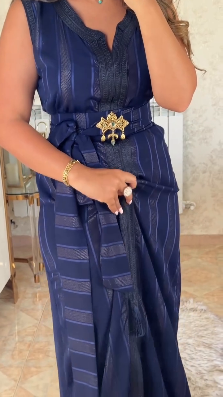 💙 Nedjma Midnight Blue Caftan – Night, Nobility, Radiance