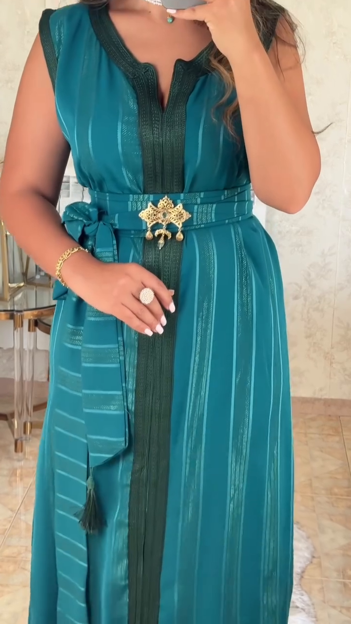 ✨ Nedjma Green Caftan in Premium Crepe – Timeless elegance & absolute comfort ✨