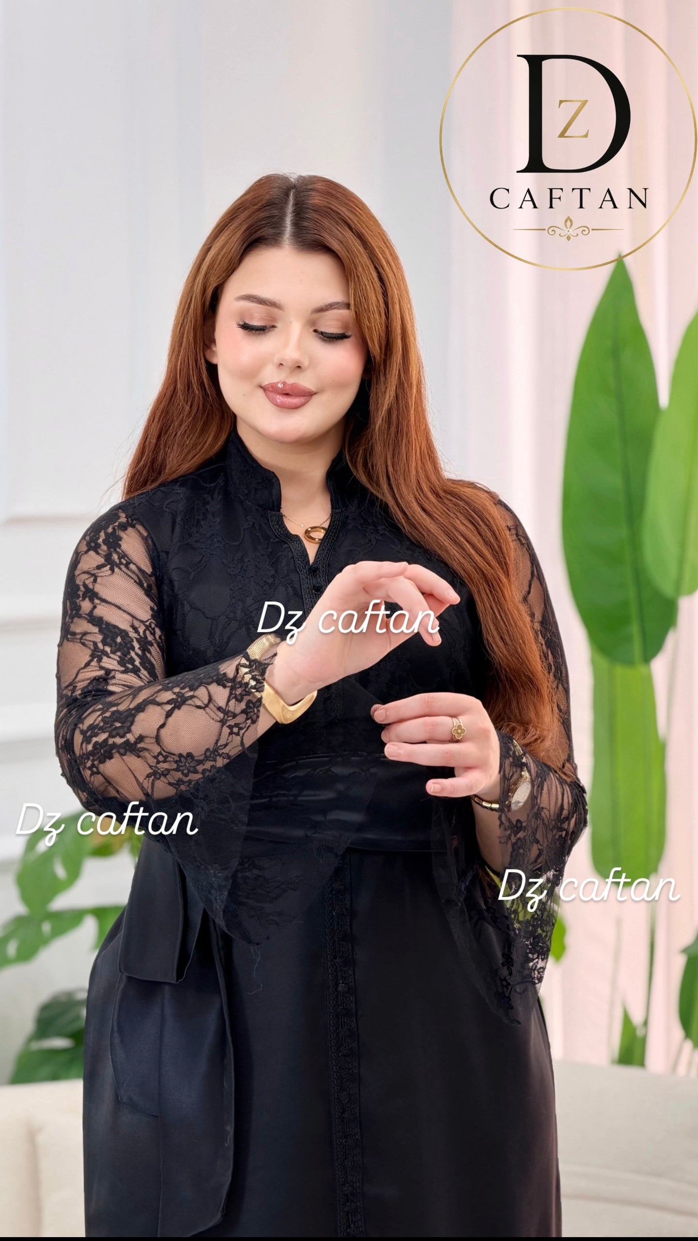 CAFTAN NOIR – SATIN & DENTELLE