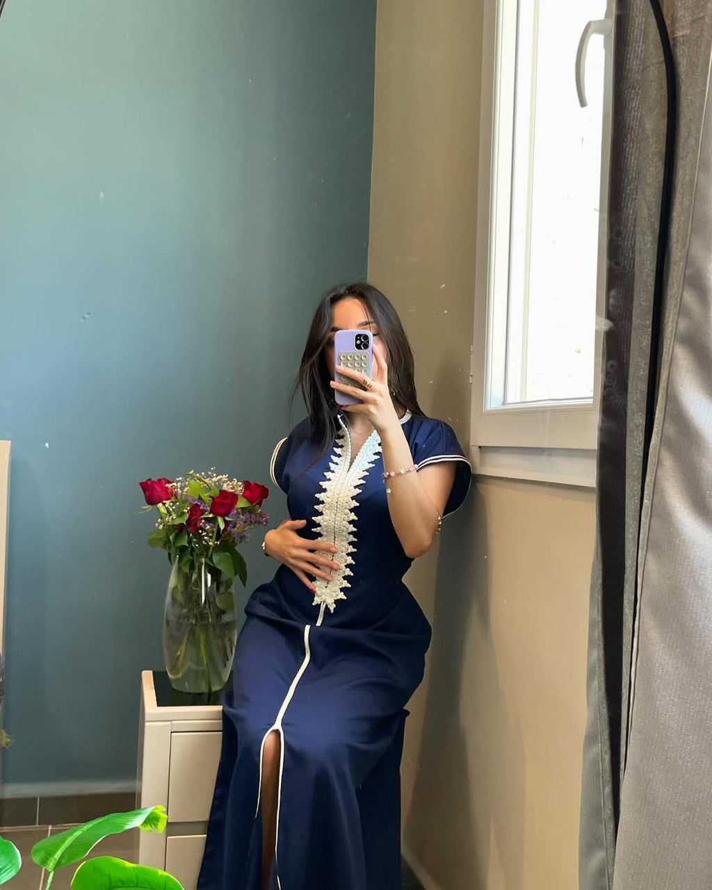 ✨ Elegance in Midnight Blue – Princess El Kahina Haute Couture Caftan