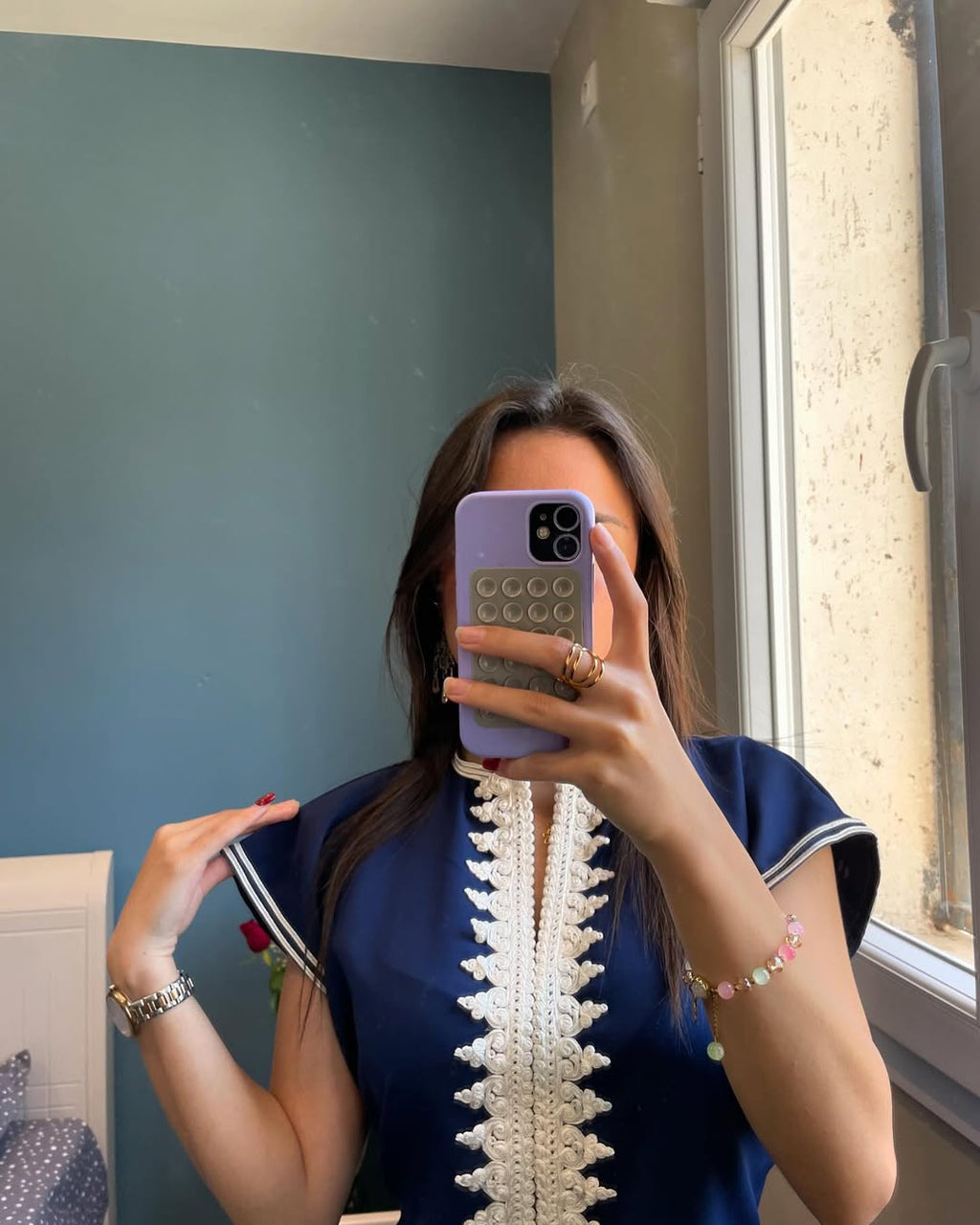 ✨ Elegance in Midnight Blue – Princess El Kahina Haute Couture Caftan