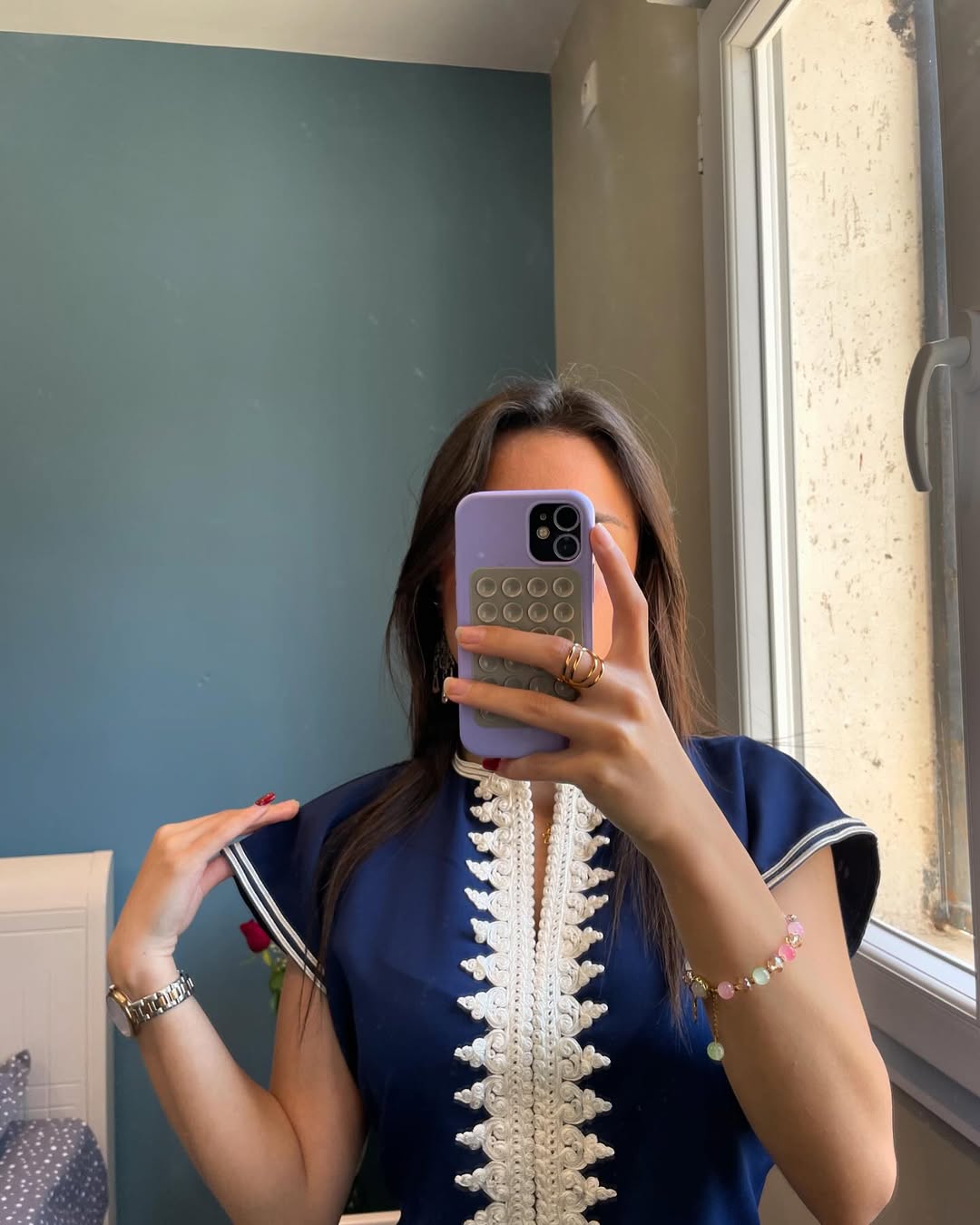 ✨ Élégance en Bleu Nuit – Caftan Princesse El Kahina Haute Couture