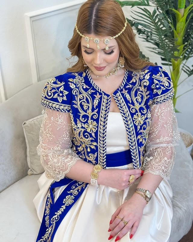Gallila Modern Royal Blue & Ivory – Algerian Elegance Reimagined ✨